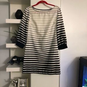 Airy stripped black & white dress